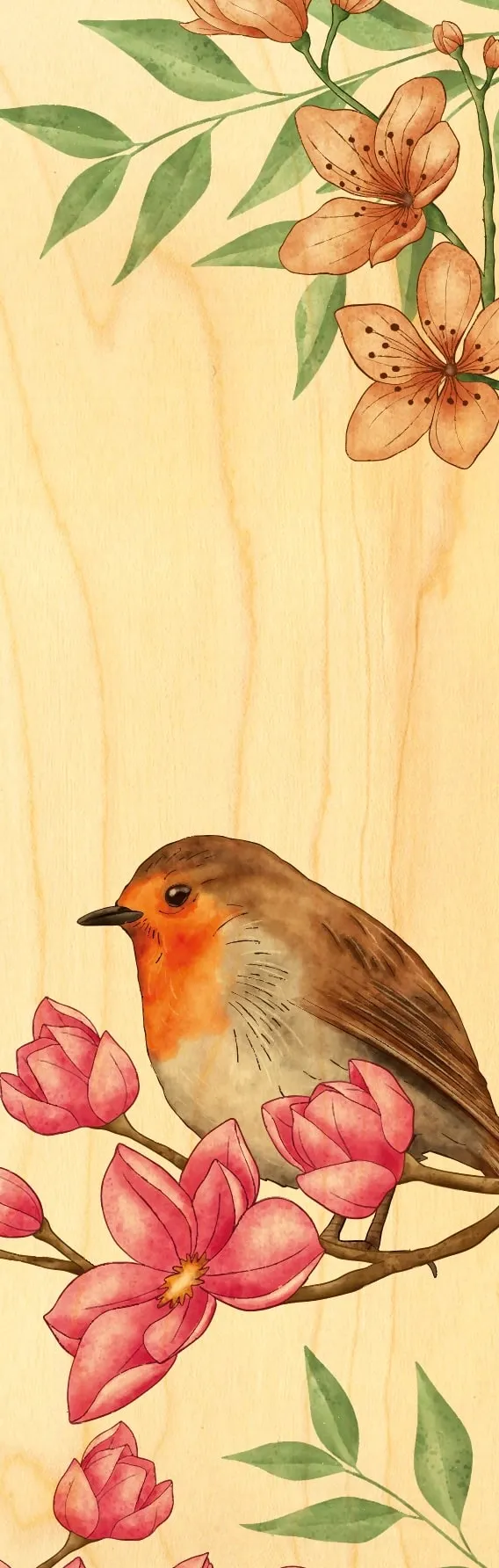 hironwoods-marque-pages-rouge-gorge-marque-page-bois-oiseau image 1