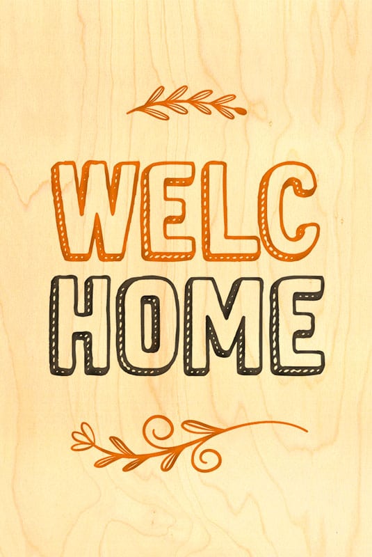 hironwoods-happy-wood-welc-home-carte-postale-bois image 1
