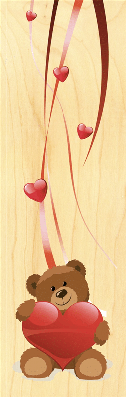 hironwoods-nounours-coeur-marque-page-bois-enfant image 1