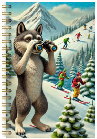 hironwoods-loup-jumelles-carnet-couverture-bois-146x94mm image 1