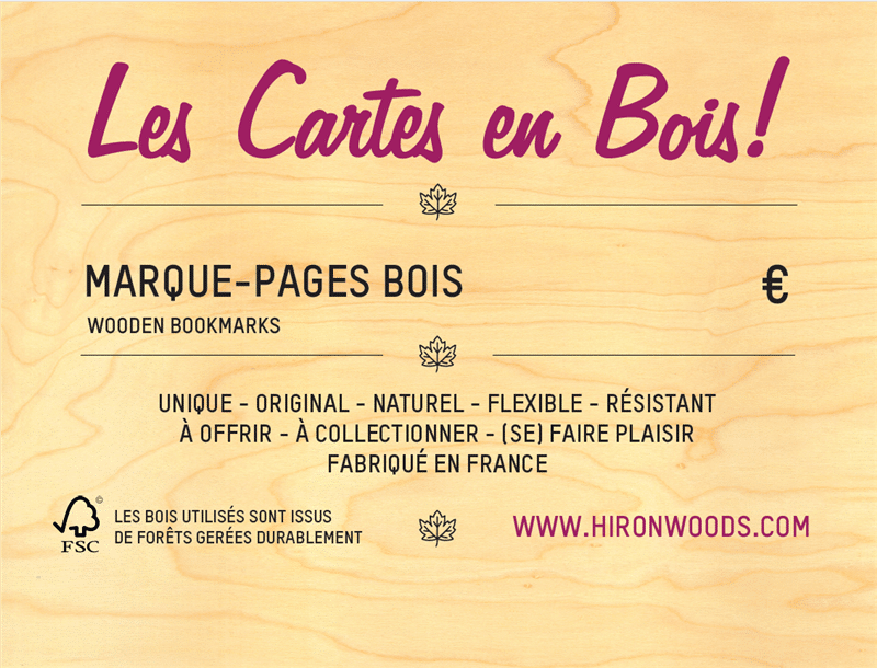 hironwoods-fronton-bois-marque-pages-pr-sentoir-fran-ais image 1