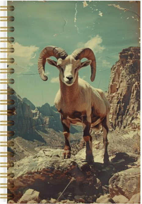 hironwoods-bouquetin-vintage-carnet-bois-146x94mm-animaux image 1