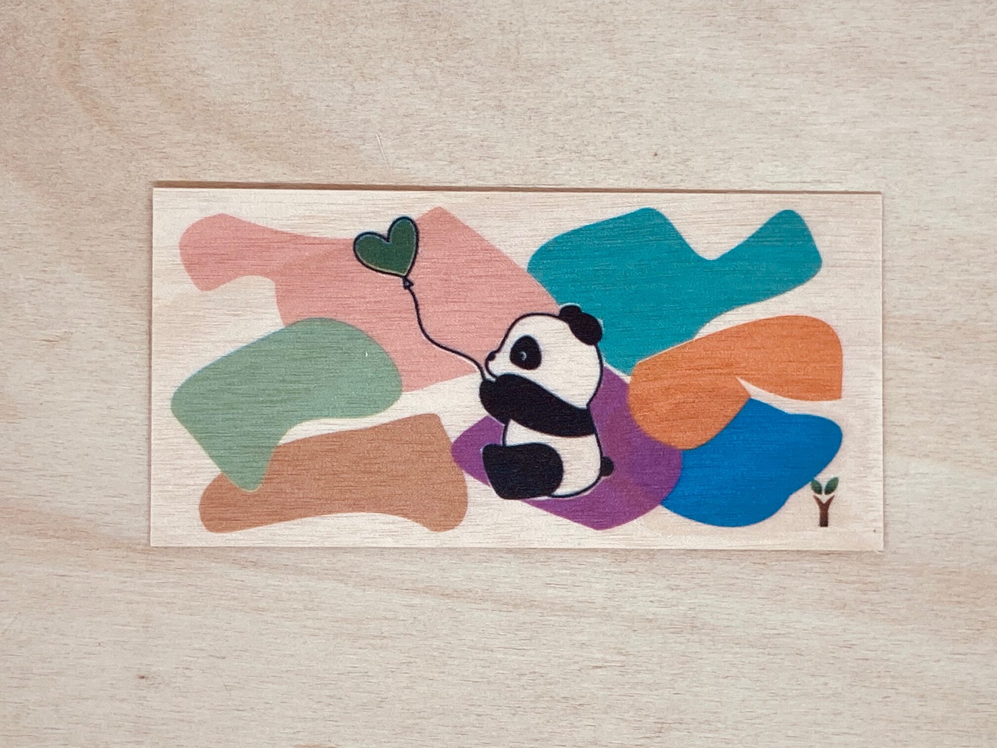 hylarion-cartes-panda-carte-bois-animal-10x5-cm image 1