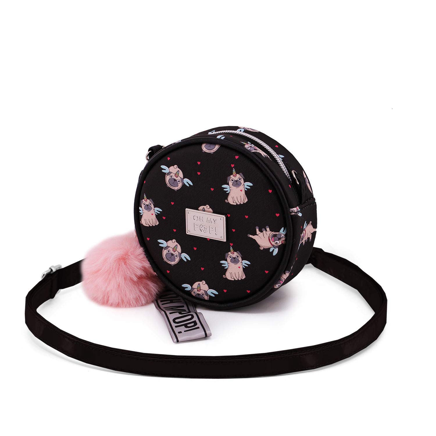 oh-my-pop-pug-sac-bandouli-re-rond-petit-noir image 1