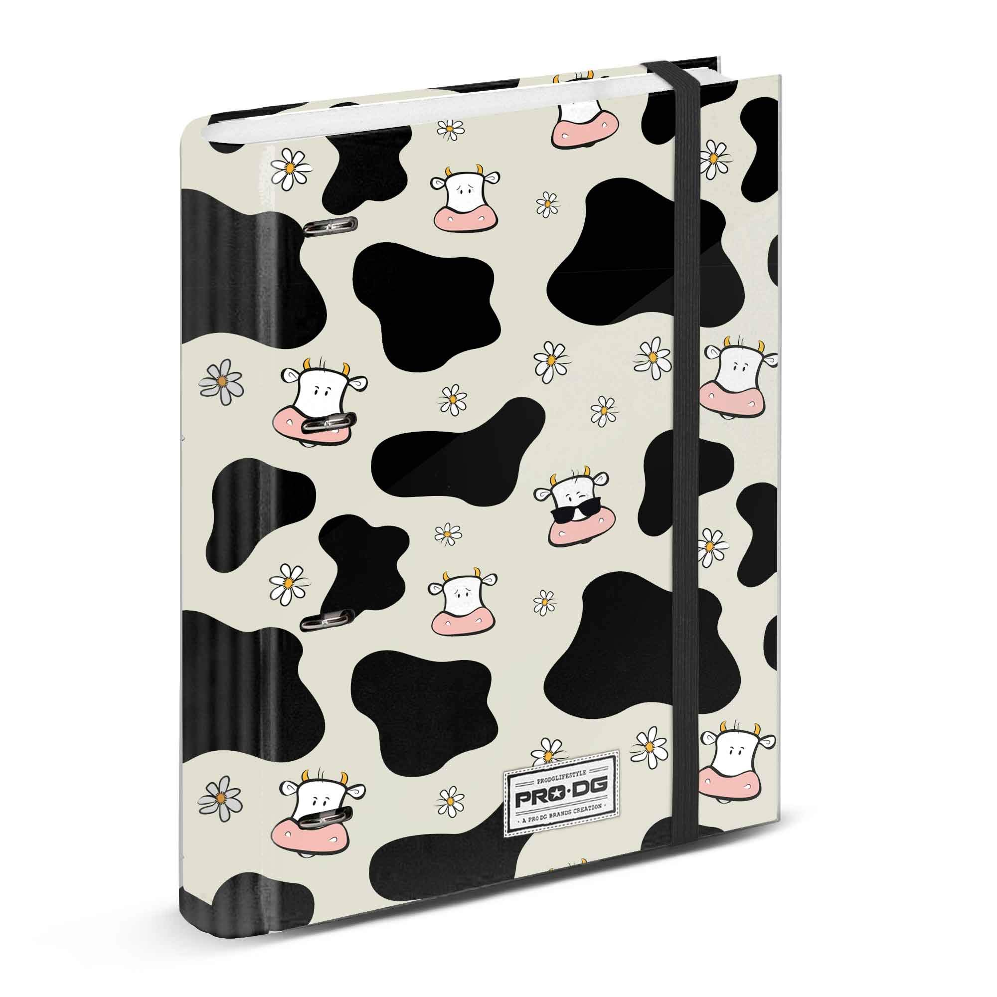 oh-my-pop-cow-classeur-4-anneaux-quadrill-beige-a4 image 1