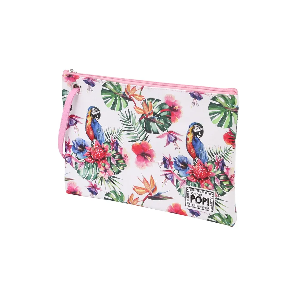 oh-my-pop-perroquet-sunny-trousse-de-toilette-blanche image 1