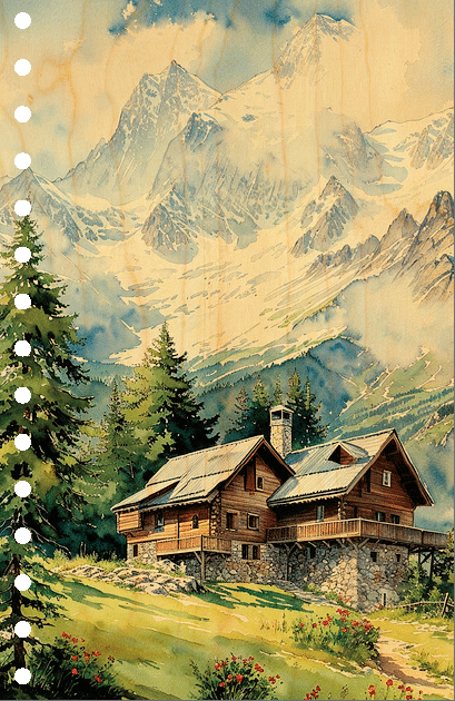 hironwoods-chalet-montagne-carnet-couverture-bois-146x94mm image 1