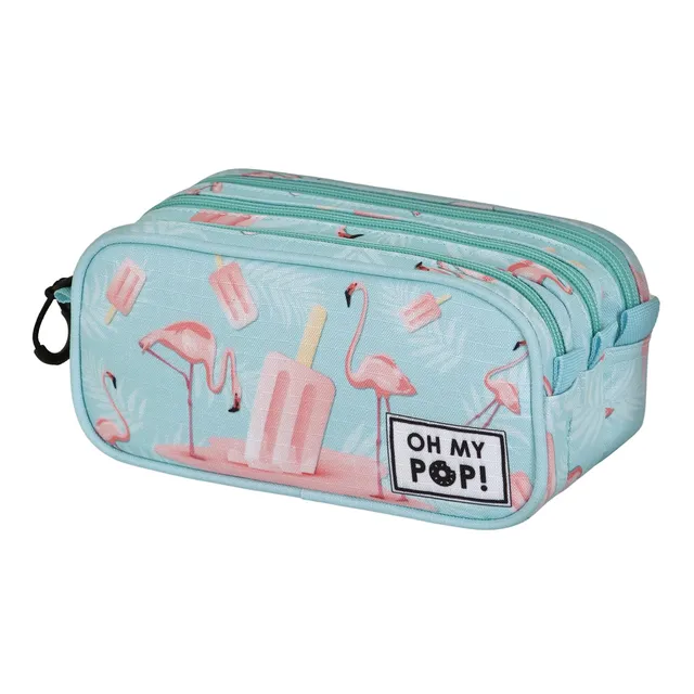 oh-my-pop-ice-flamingo-trousse-scolaire-turquoise-23-cm image 1