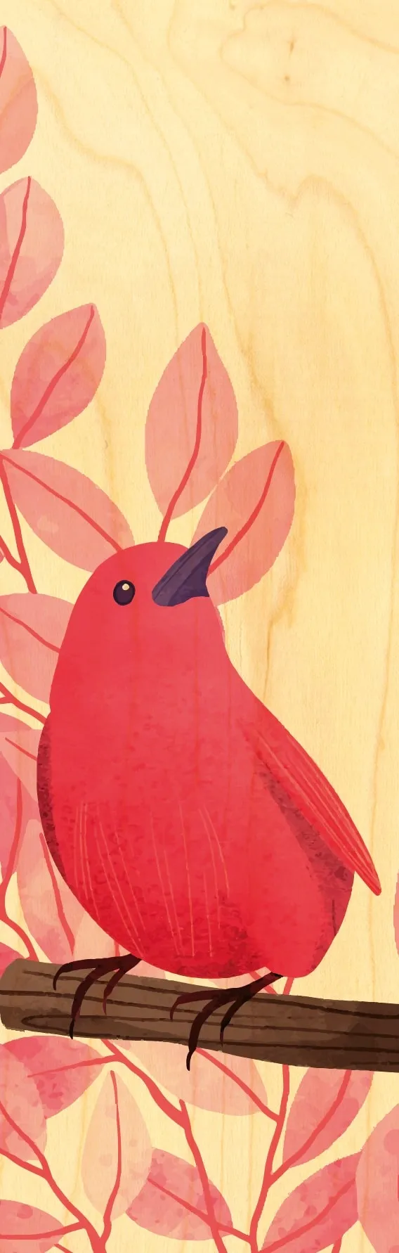 hironwoods-marque-page-bois-oiseau-pink-bird image 1