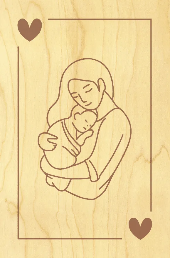 hironwoods-carte-postale-bois-amour-maman-dame-c-ur image 1