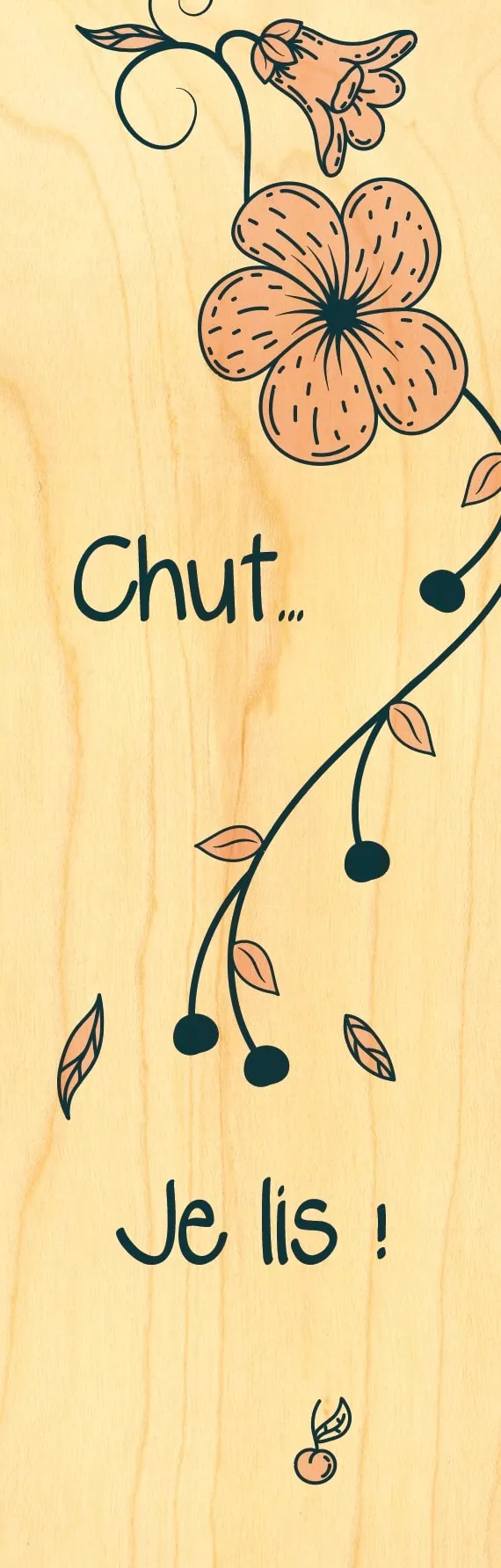 hironwoods-marque-pages-chut-je-lis-marque-page-bois-humour image 1