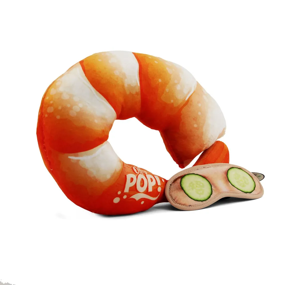 oh-my-pop-prawn-coussin-de-cou-masque-sommeil-orange image 1