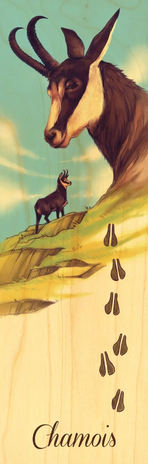hironwoods-marque-pages-chamois-traces-marque-page-bois-animaux image 1
