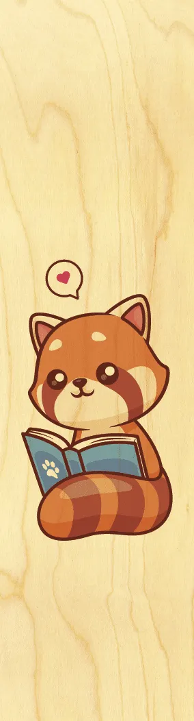 hironwoods-animaux-mignons-panda-roux-marque-page-bois image 1