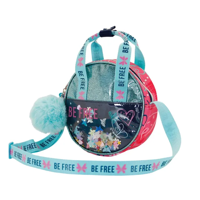 oh-my-pop-be-free-sac-bandouli-re-rond-rose-paillettes image 1
