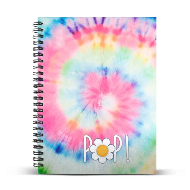 oh-my-pop-tie-dye-cahier-a4-quadrill-spirale-multicolore image 1