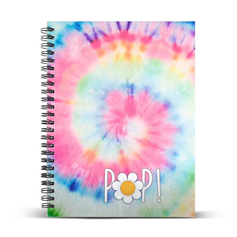 oh-my-pop-tie-dye-cahier-a4-quadrill-spirale-multicolore image 1