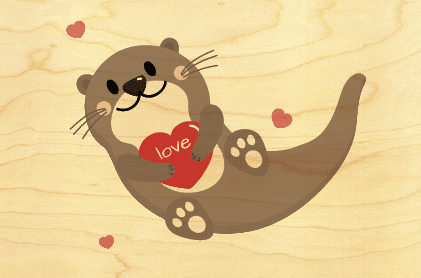 hironwoods-amour-maman-loutre-carte-postale-bois-saint-valentin image 1