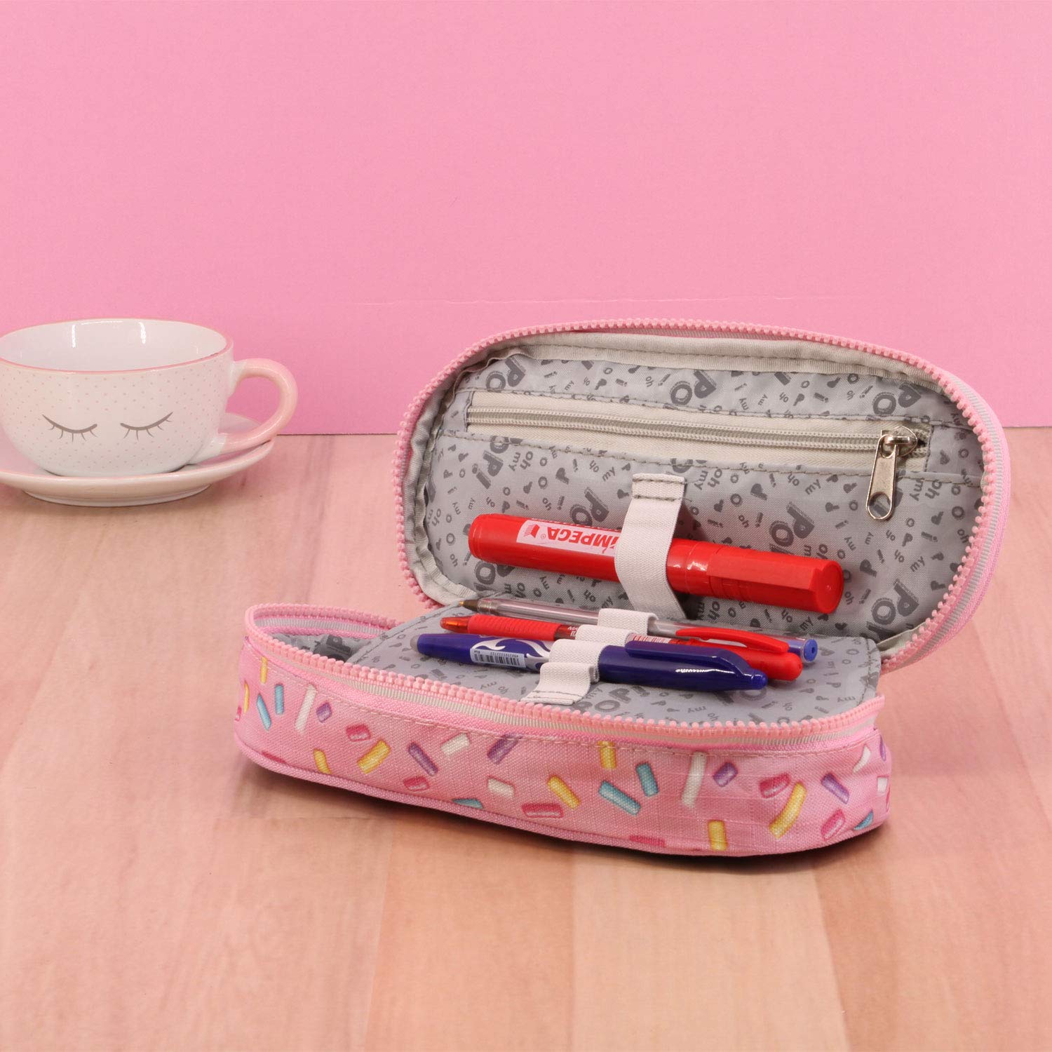 oh-my-pop-sprinkles-trousse-crayons-rose-10x21-cm image 4