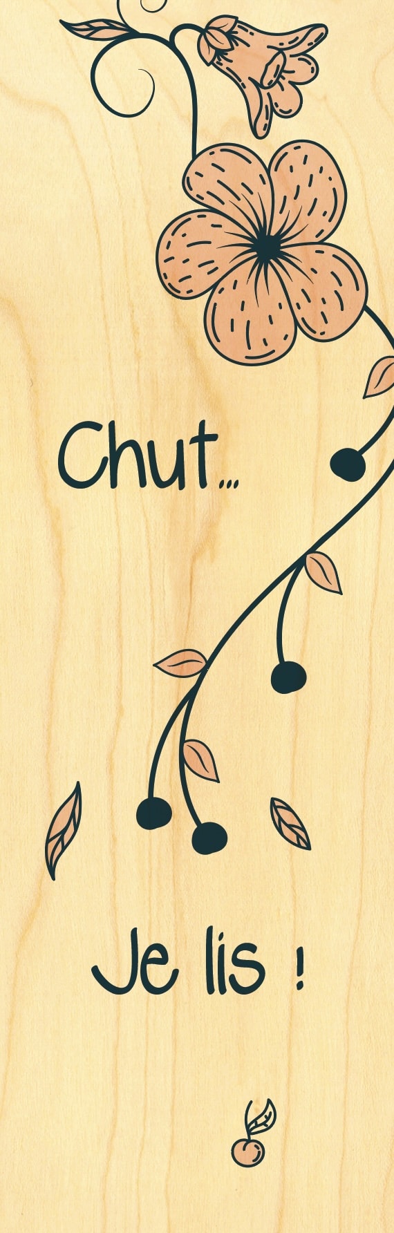 hironwoods-marque-pages-chut-je-lis-marque-page-bois-humour image 1
