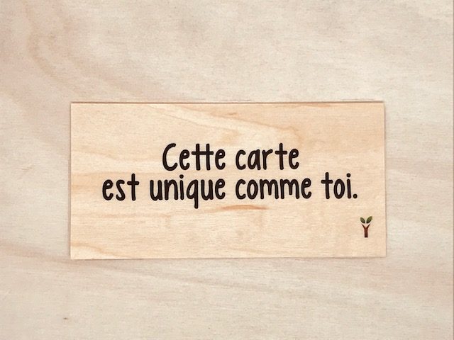 hylarion-cartes-unique-comme-toi-carte-en-bois-message image 1