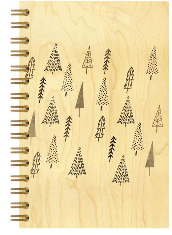 hironwoods-petits-sapins-carnet-couverture-bois-146x94mm image 1