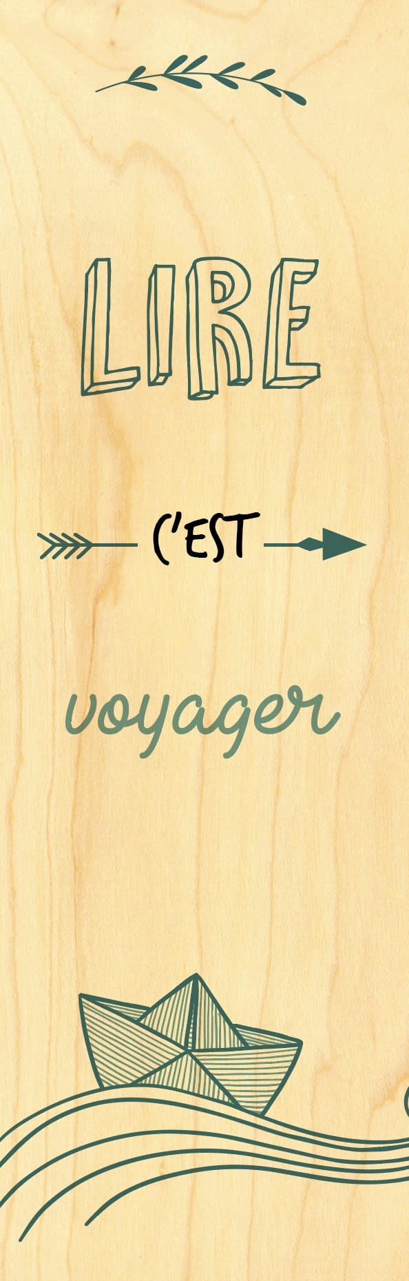 hironwoods-marque-pages-lire-c-est-voyager-marque-page-bois image 1