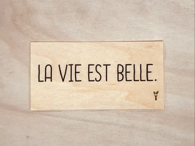hylarion-cartes-la-vie-est-belle-carte-bois-10x5-cm-bois-massif image 1