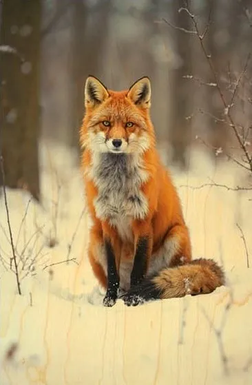 hironwoods-renard-face-carte-postale-bois-100x150mm-animaux image 1
