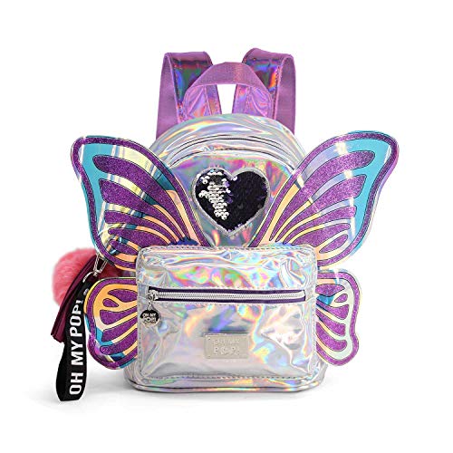 oh-my-pop-ailes-sac-dos-fashion-petit-argent-zipp image 5