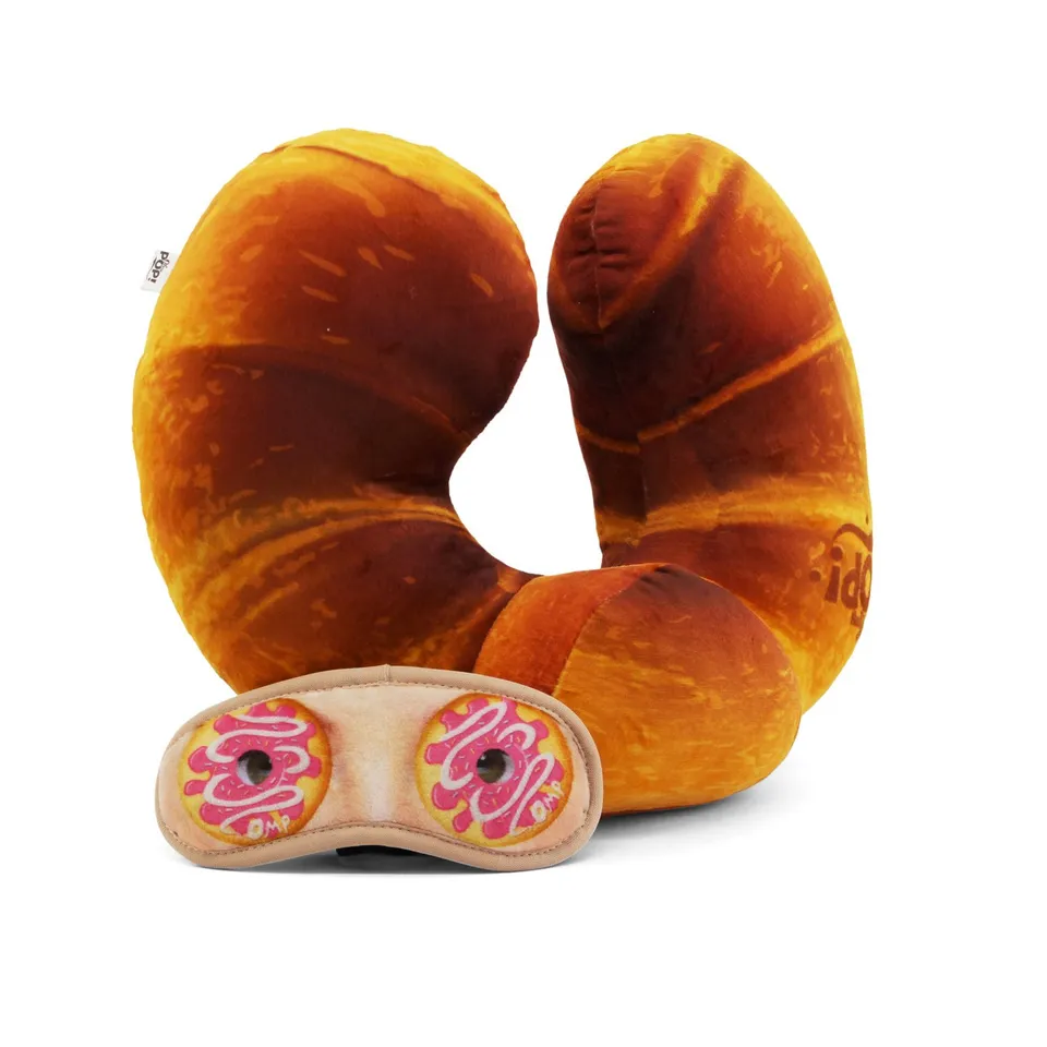 oh-my-pop-croissant-coussin-de-cou-voyage-orange image 1