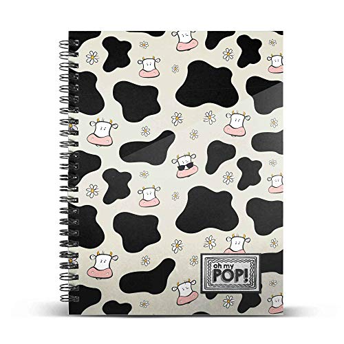oh-my-pop-cow-cahier-a5-quadrill-beige-120-feuilles image 2
