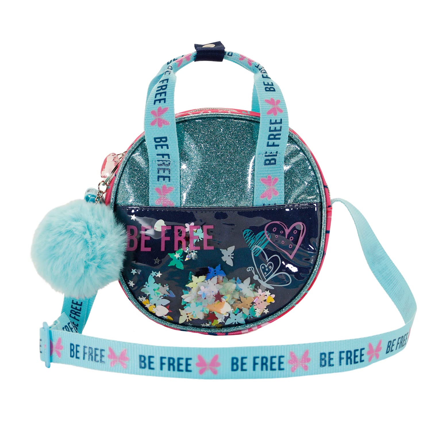 oh-my-pop-be-free-sac-bandouli-re-rond-rose-paillettes image 2
