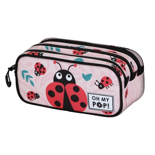 oh-my-pop-ladybug-trousse-trick-3-compartiments-rose image 4