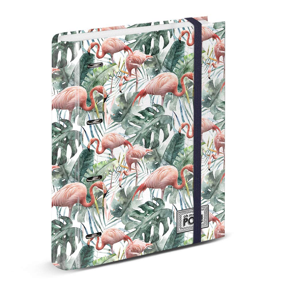 oh-my-pop-flamenco-tropical-classeur-a4-4-anneaux image 1