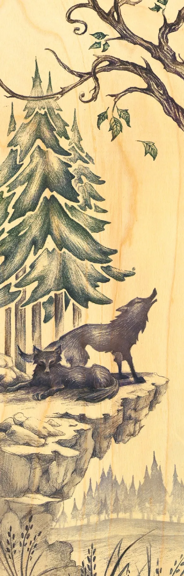 hironwoods-marque-pages-animaux-loups-marque-page-bois image 1