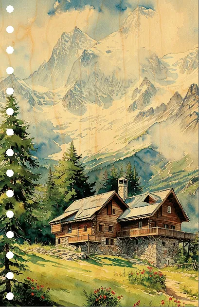 hironwoods-chalet-montagne-carnet-couverture-bois-146x94mm image 1