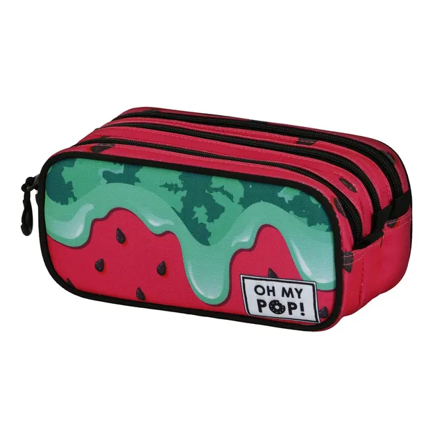 oh-my-pop-melty-melon-trousse-scolaire-verte-3-compartiments image 1