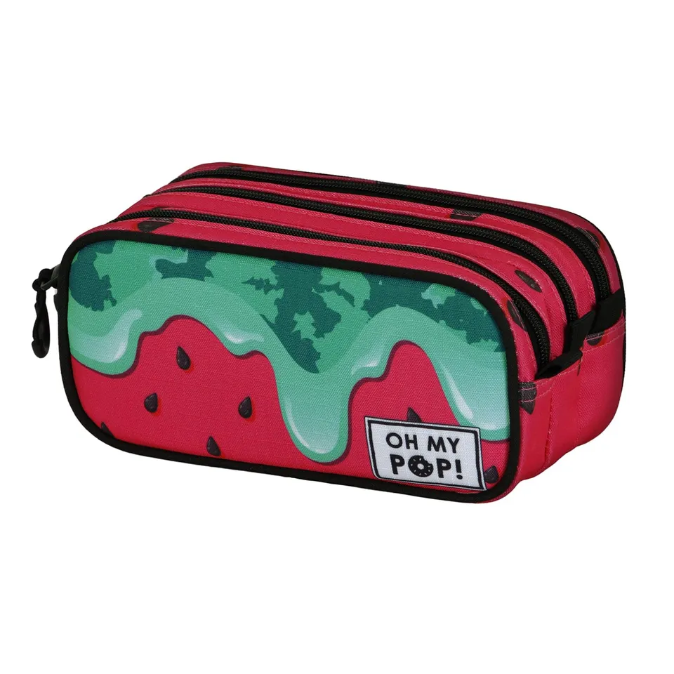 oh-my-pop-melty-melon-trousse-scolaire-verte-3-compartiments image 1