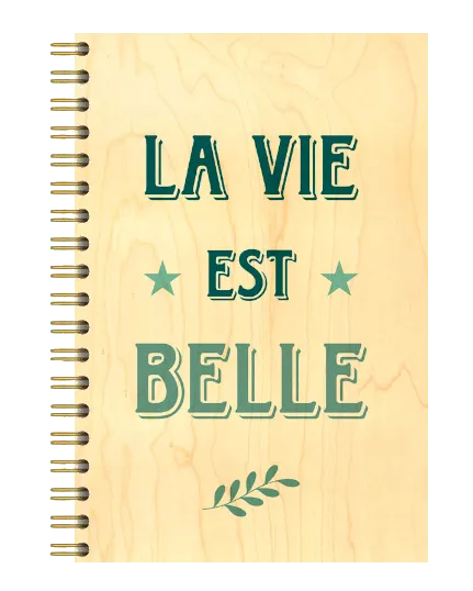 hironwoods-carnet-couverture-bois-la-vie-est-belle-146x94mm image 1