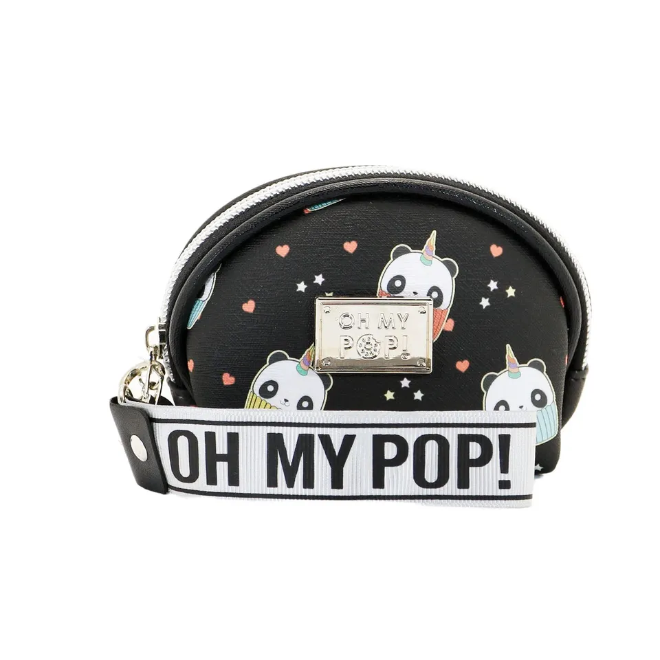 oh-my-pop-pandicorn-porte-monnaie-ovale-noir-zipp image 1