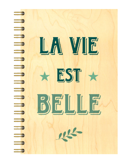 hironwoods-carnet-couverture-bois-la-vie-est-belle-146x94mm image 1