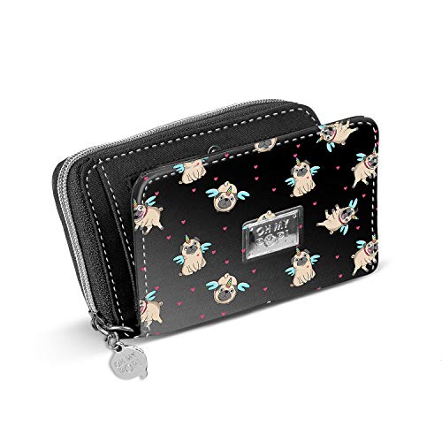 oh-my-pop-pug-portefeuille-noir-cartes-et-billets image 2
