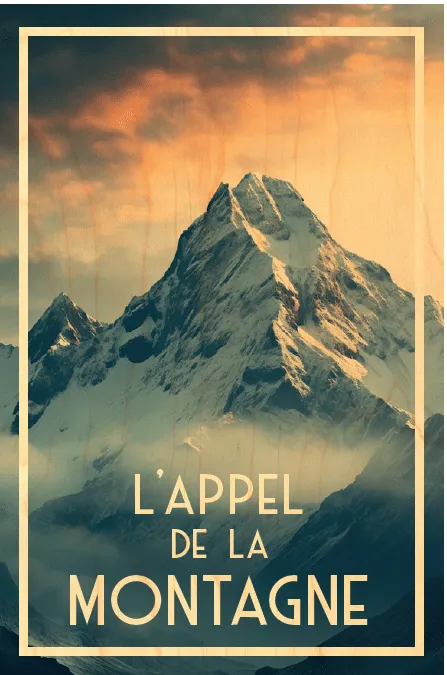 hironwoods-l-appel-de-la-montagne-carte-postale-bois-100x150mm-vintage image 1