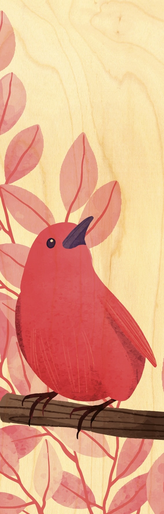 hironwoods-marque-page-bois-oiseau-pink-bird image 1