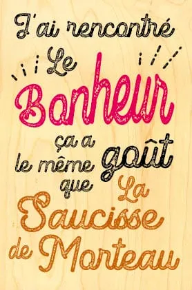 hironwoods-cartes-postales-en-bois-bonheur-saucisse-morteau image 1
