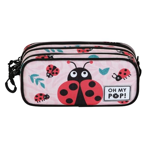 oh-my-pop-ladybug-trousse-trick-3-compartiments-rose image 5