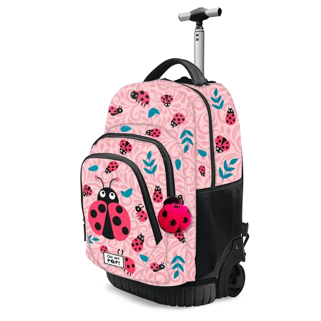oh-my-pop-ladybug-sac-dos-roulettes-39l-rose image 1