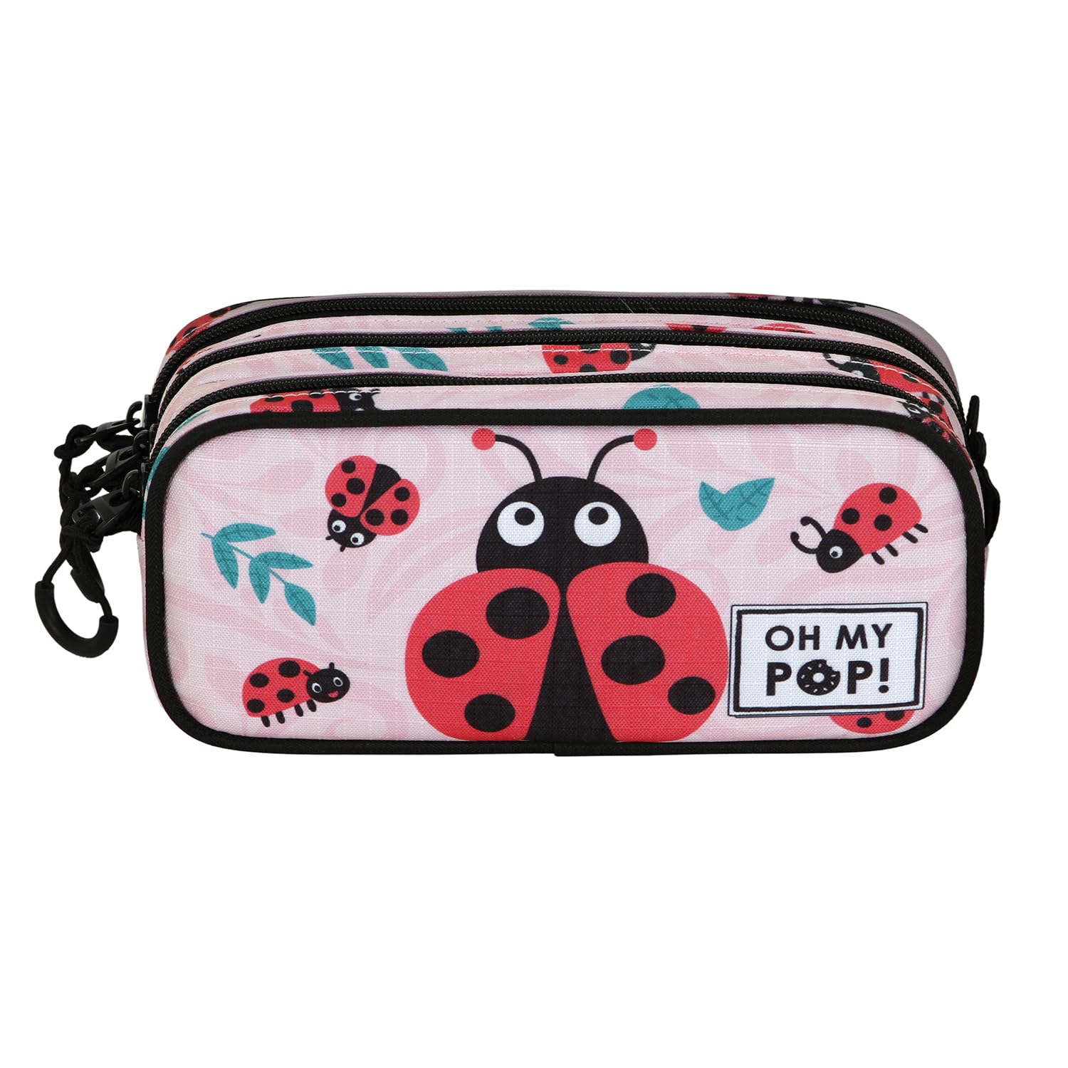 oh-my-pop-ladybug-trousse-trick-3-compartiments-rose image 2