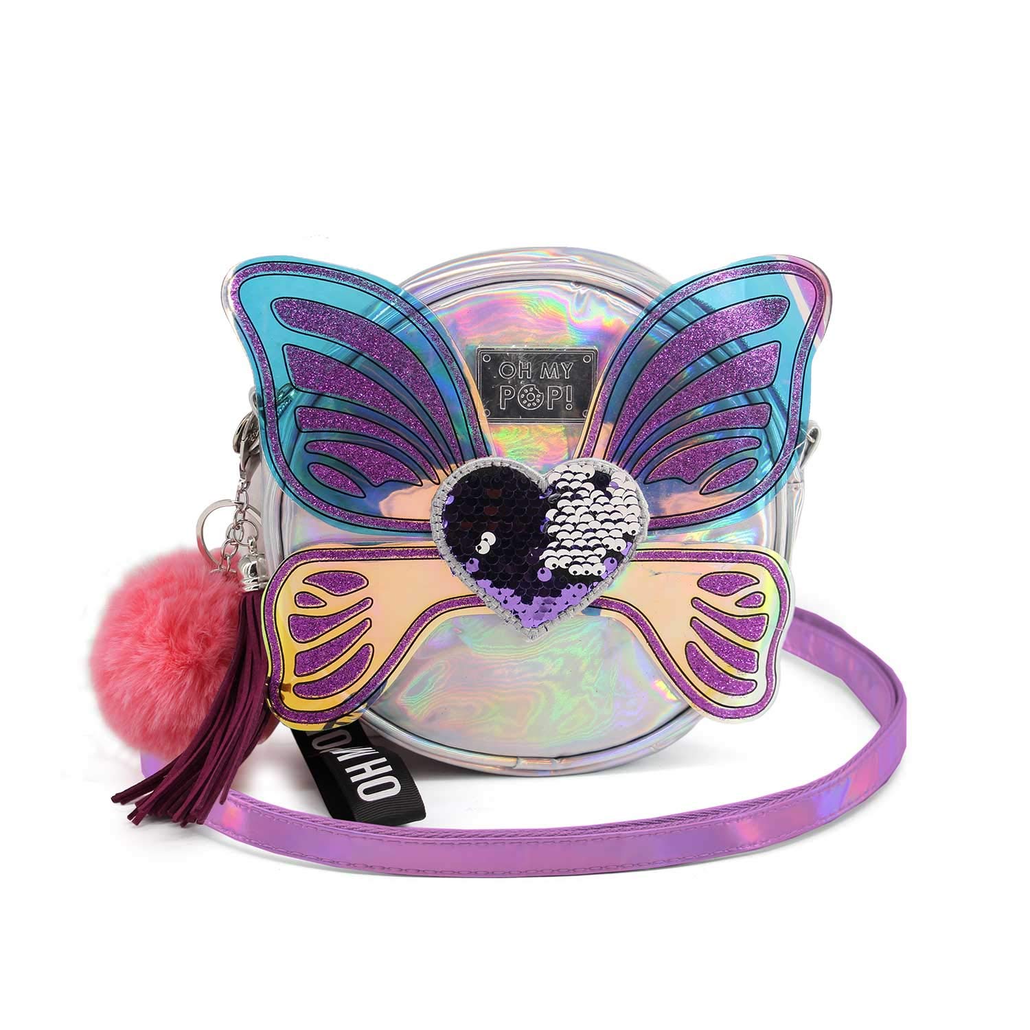 oh-my-pop-ailes-sac-bandouli-re-rond-argent-cha-ne image 2